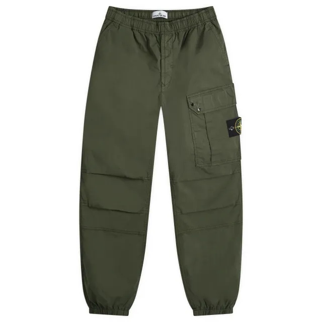 Stone Island Men's Twill Stretch-TC Loose Cargo Pants Musk