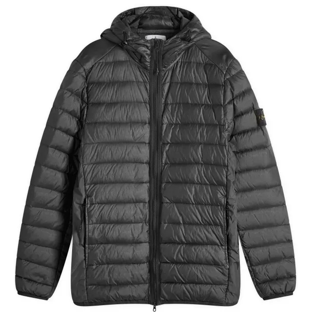 Stone Island Men's Lightweight Hooded Down Jacket Black