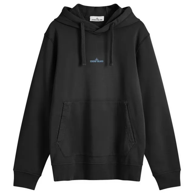 Stone Island Men's Badge Back Print Hoodie Black