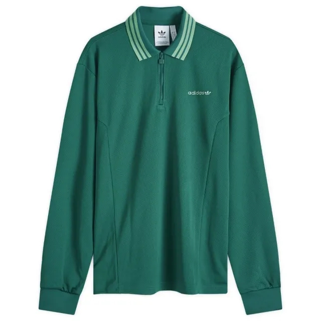Adidas Men's Half Zip Polo Collegiate Green