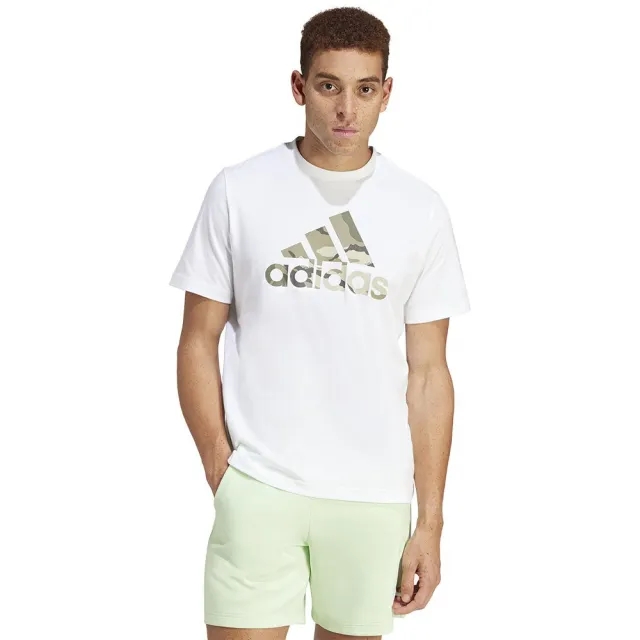 adidas  M CAMO G T 1  men's T shirt in White
