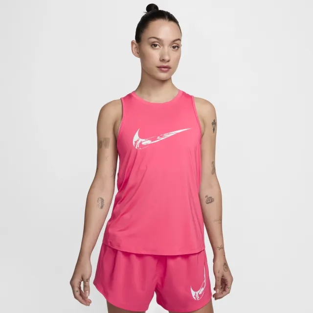 Nike One Women's Dri-FIT Graphic Running Tank Top - Pink - Polyester/Elastane
