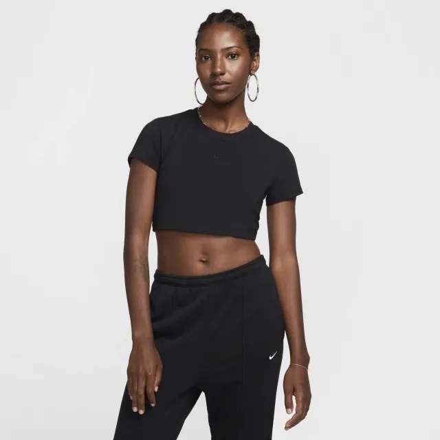 Nike Womens Sportswear Chill Knit Top - Black - Size S - Black