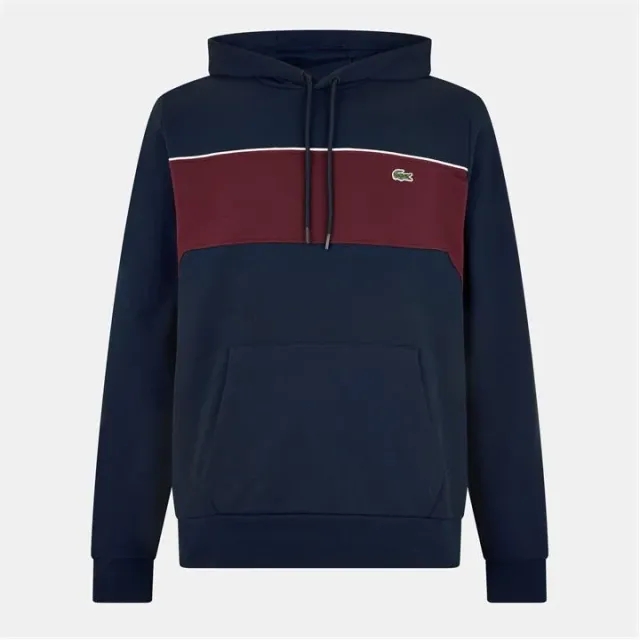 Lacoste Color-Block Hoodie - Navy Blue / Bordeaux