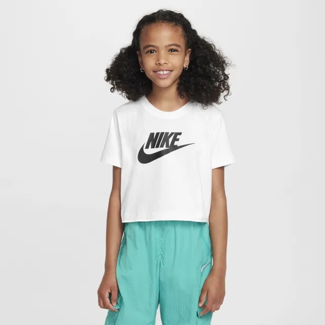 Nike Sportswear Older Kids' (Girls') Cropped T-Shirt - White