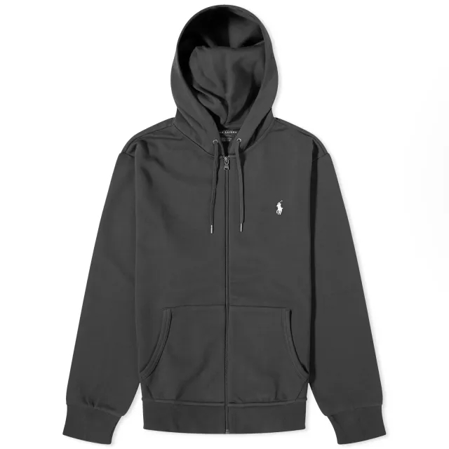 Polo Ralph Lauren Player Logo Full Zip Hoodie In Black