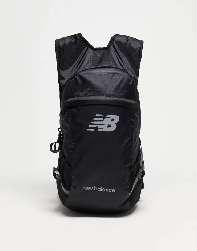 New Balance running backpack with logo in black