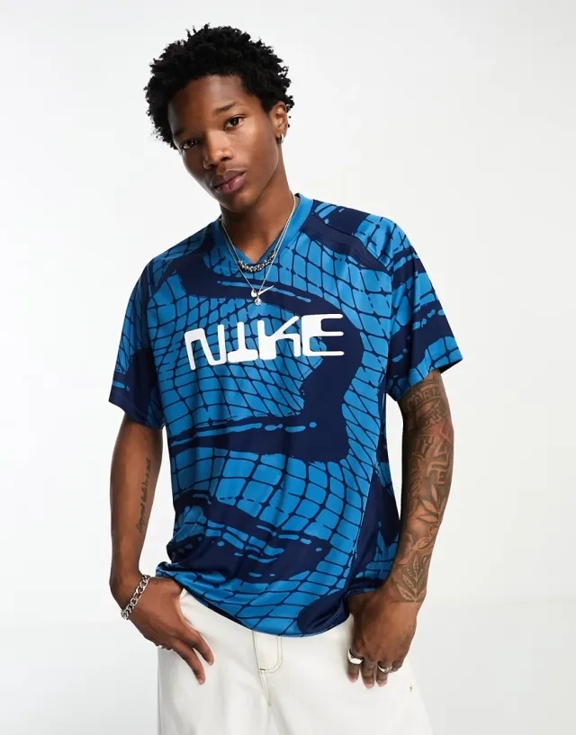 Nike Football Fc Dri-Fit Aop Jersey In Blue
