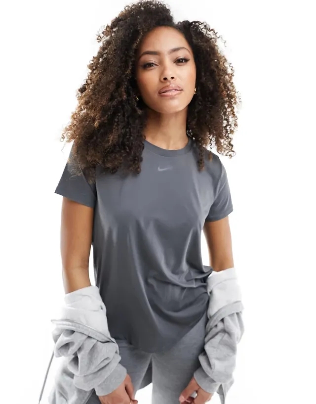 Nike Training One Dri-Fit slim t-shirt in iron grey