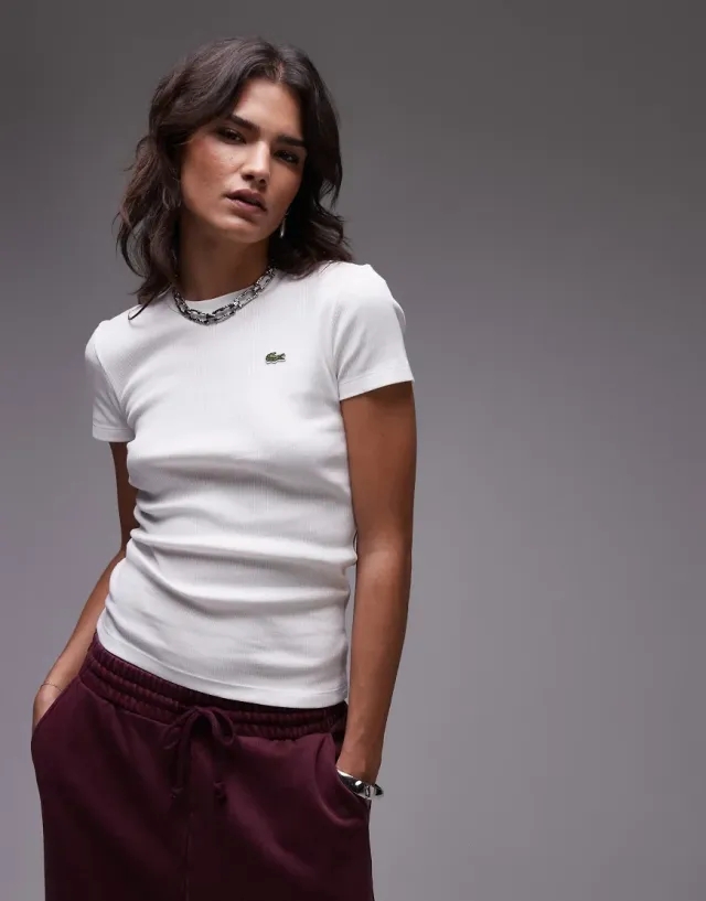 Lacoste SLIM FIT RIBBED COTTON T-SHIRT