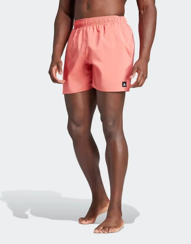 adidas Performance solid CLX short-length swim shorts in red