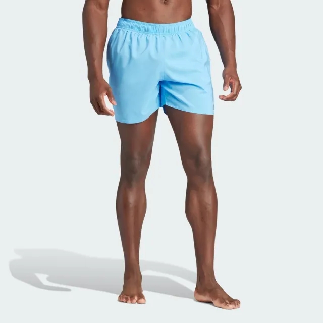 adidas Solid CLX short-length swim shorts in light blue