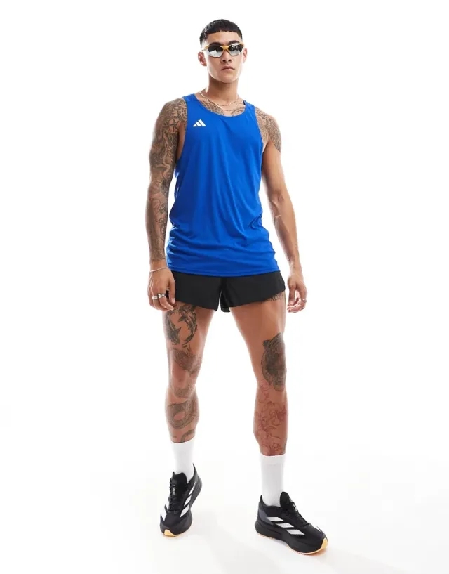 adidas Adizero Essentials Running Tank Top Mens - Blue