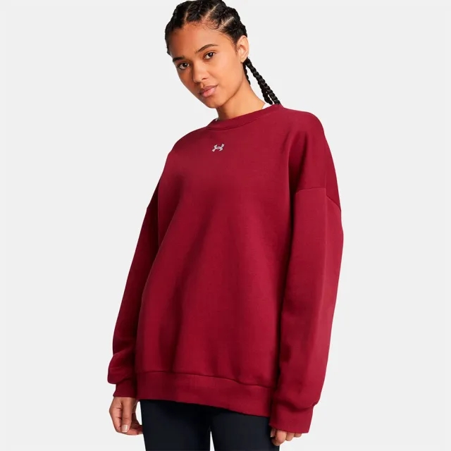 Women's  Under Armour  Rival Fleece Oversized Crew Cardinal / White XL