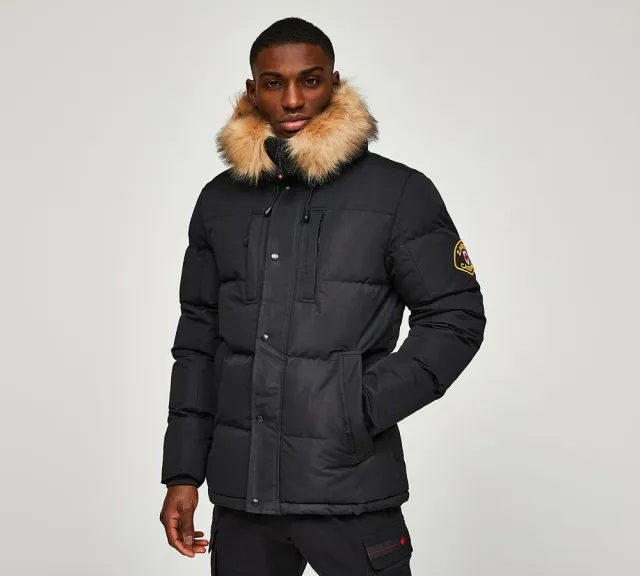 Zavetti Canada Oshawa 2.0 Puffer Parka Jacket - Black - Size XL - Black