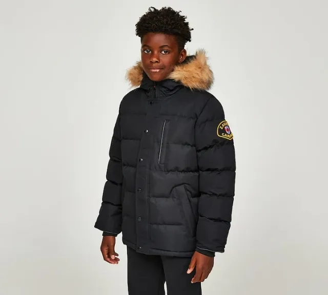 Zavetti Canada Junior Oshawa 3.0 Puffer Parka Jacket - Black - Size S/B - Black