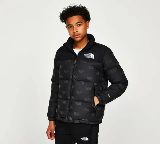 The North Face Junior Printed 1996 Retro Nuptse Jacket - Black - Size M/B - Black