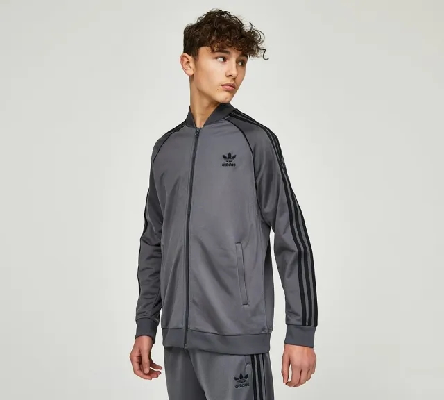 adidas Originals Junior Superstar Track Top - Grey - Size 13-14Y - Grey