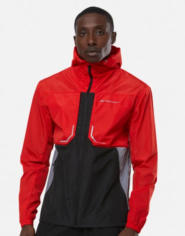 Men's Monterrain Chase 2.0 Woven Windrunner in Red/Black