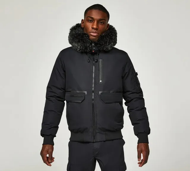 Zavetti Canada Albertini Bomber Parka Jacket - Black - Size 2XL - Black