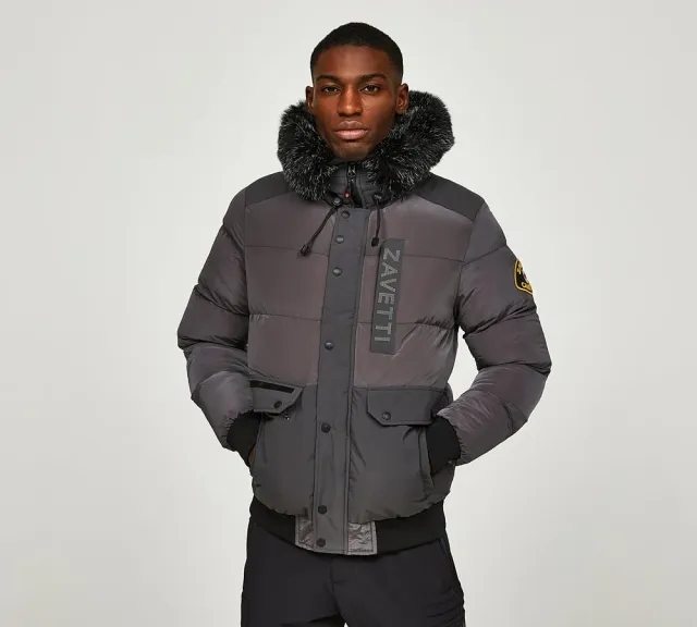 Zavetti Canada Deratti Bomber Parka Jacket - Grey - Size 2XL - Grey