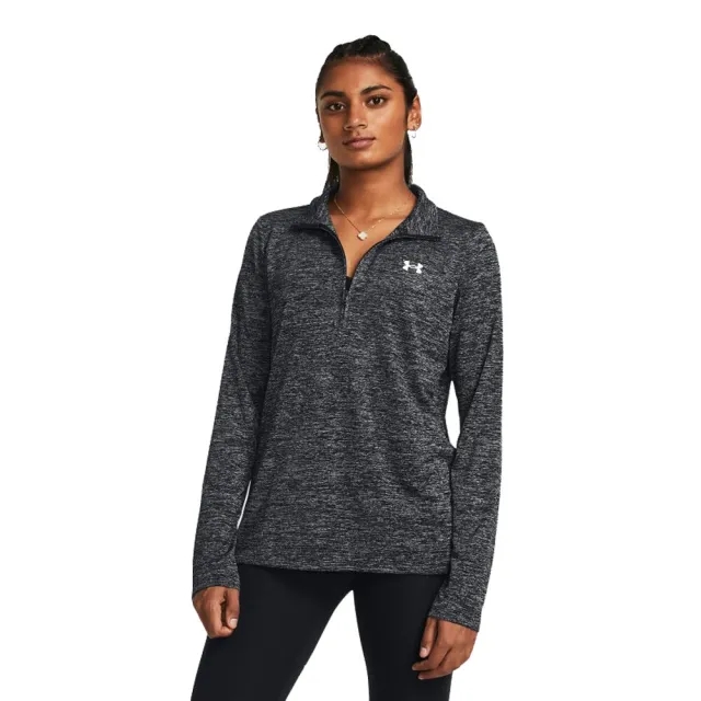Under Armour Womens Tech Twist Half Zip T-Shirt - Black - Size XL - Black