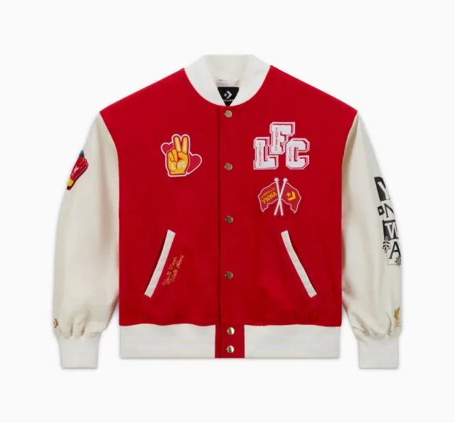 Converse Converse x LFC Woven Varsity Jacket - Orange
