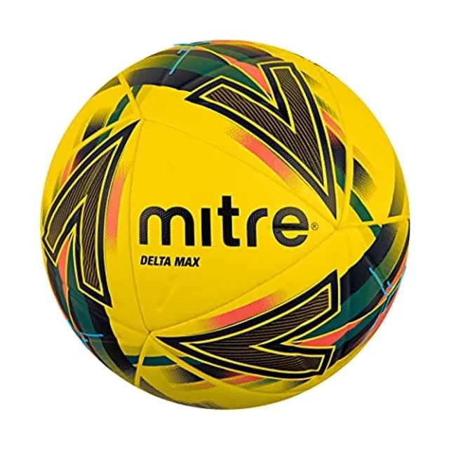 Mitre Delta Max Hyperfoam Official Match Football (FIFA Quality Pro Certified) Yellow/Dark Orange/Dark Green/Silver
