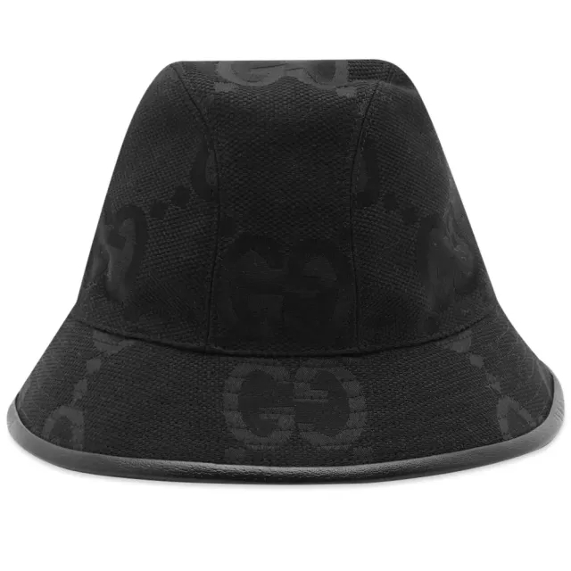Gucci Men's Tonal Jumbo GG Fedora Hat Black