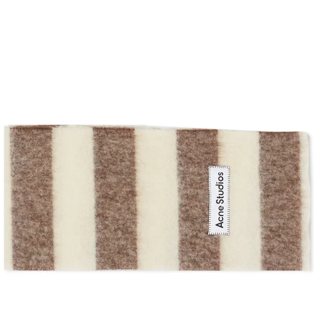 Acne Studios Men's Vally Breton Scarf Brown/White