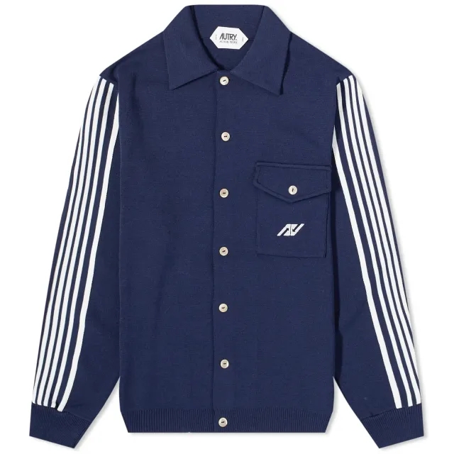 Autry Men's Knitted Sporty Track Jacket Navy