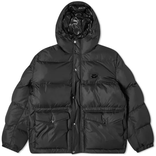 Dolce & Gabbana Dolce & Gabanna Plate Down Jacket Black