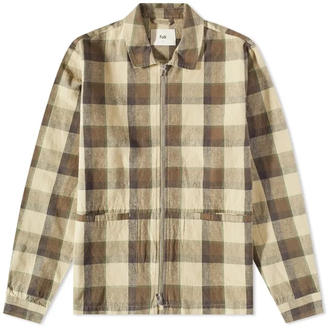 Folk Men's Signal Jacket Tan Check