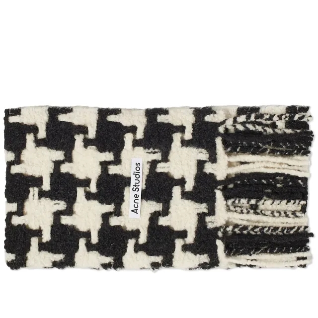 Acne Studios Vadik Houndstooth Scarf White/Black