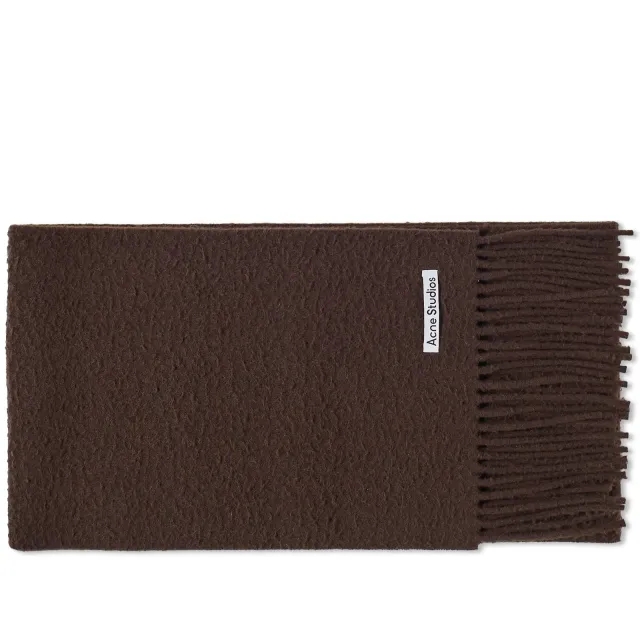Acne Studios Men's Vargo Boiled Wool Scarf Chocolate Brown