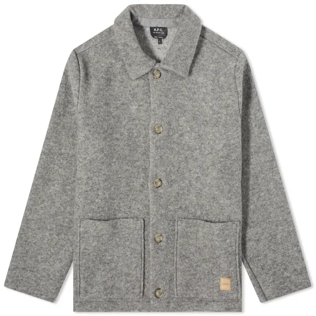 Asics A.P.C. Men's Thias Wool Chore Jacket Heathered Light Grey