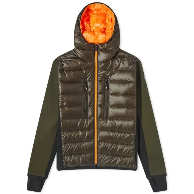 Moncler Grenoble Men's Padded Knit Jacket Khaki