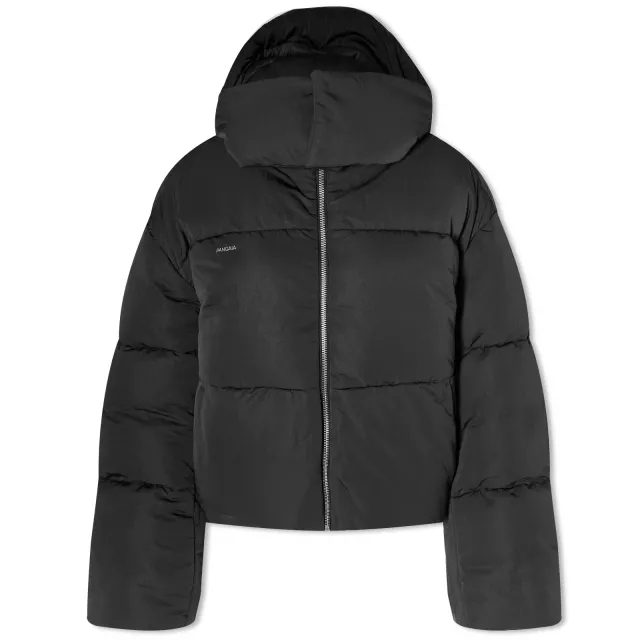 Pangaia Women's FLWRDWN Recycled Nylon Cropped Puffer Jacket Black