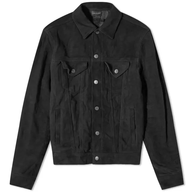 John Elliott Men's Suede Type III Thumper Jacket Black
