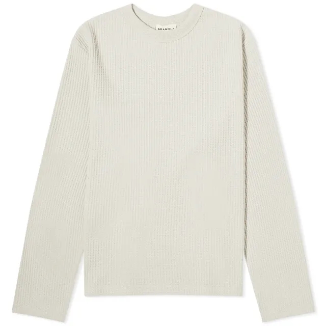 Adanola Women's Waffle Long Sleeve T-Shirt Stone