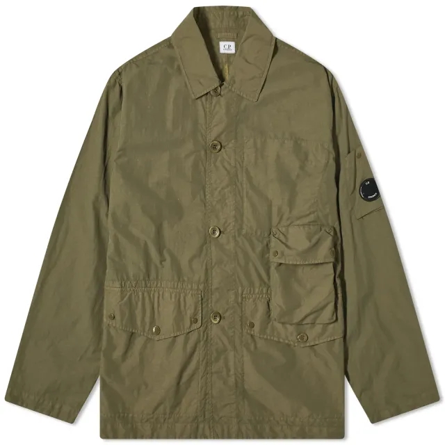 C.P. Company Men's Flatt Nylon Chore Jacket Ivy Green