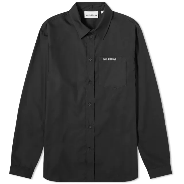 Han Kjobenhavn Men's Logo Regular Fit Shirt Black