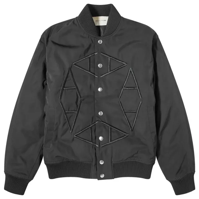1017 ALYX 9SM Men's Nylon Logo Varsity Jacket Black