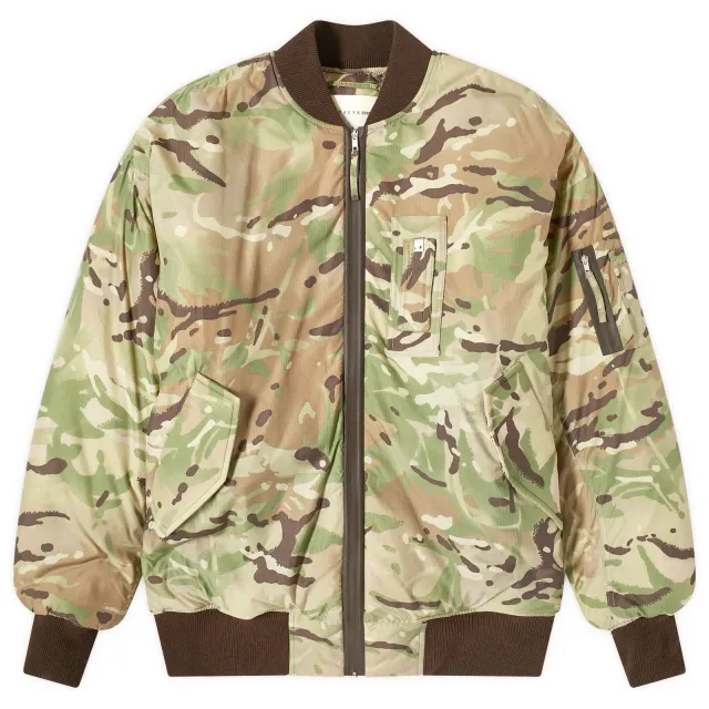 1017 ALYX 9SM Men's Oversized Camo Nylon Bomber Jacket Camouflage