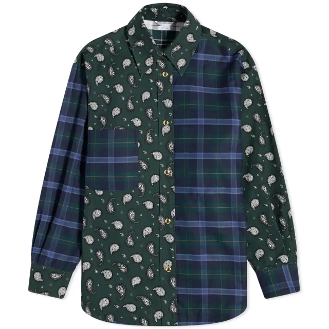 Thom Browne Men's Snap Front Shirt Jacket Dark Green