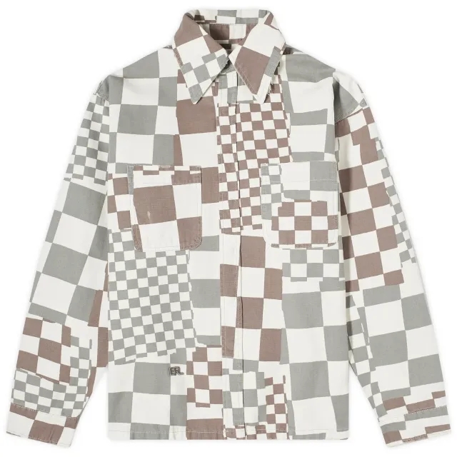ERL Men's Checkerboard Canvas Jacket Black/White