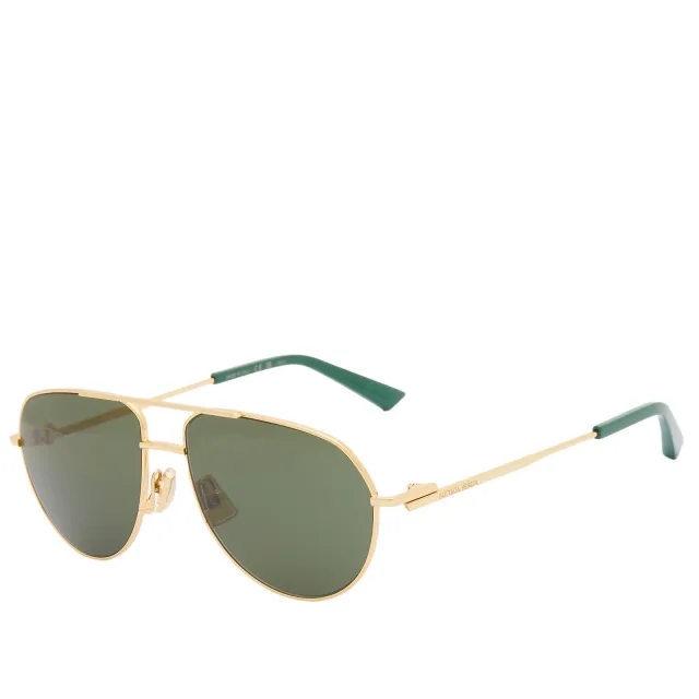 Bottega Veneta Eyewear Bottega Veneta BV1302S Sunglasses Gold/Green