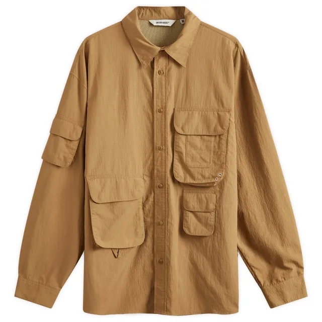 Uniform Bridge Men's Ripstop Multi Pocket Shirt Tan