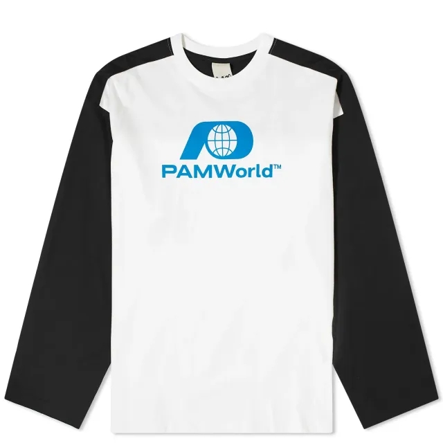 P.A.M. Men's Bi Colour Oversized Long Sleeve T-Shirt Black/White