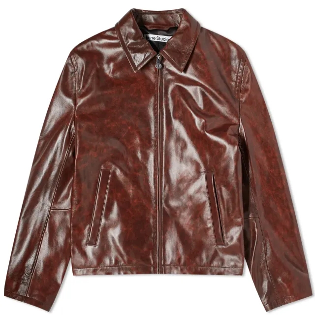 Acne Studios Men's Lauwka Vintage Nappa Jacket Brown